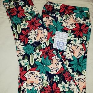 Lularoe TC2 Christmas Santa Poinsettia Leggings